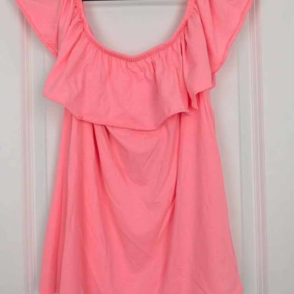 Lilly Pulitzer Pink Ruffle Off-the-Shoulder Top